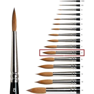 145 Serisi Yuvarlak Uçlu Sulu Boya Fırçası No:8