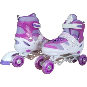 Burak Can Sport Cansport Ayarlanabilir (2+2) Metal Gövde Silikon Teker Işıklı Çocuk Aştırma Pateni