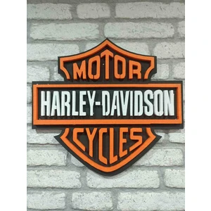 Harley-Davidson Logo 50 x 50 cm Harley-Davidson Logosu | Harley-Davidson Marka Logosu | 3D Harley-Davidson Logo