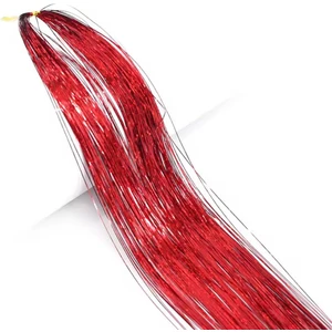 Kırmızı Tinsel Saç Simli Parlak Saç