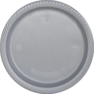 Lüks Plastik Tabak Gümüş 22 cm - 25 Adet
