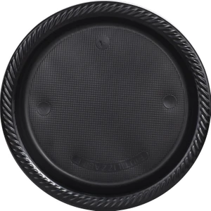 Lüks Plastik Tabak Siyah 22 cm - 25 Adet