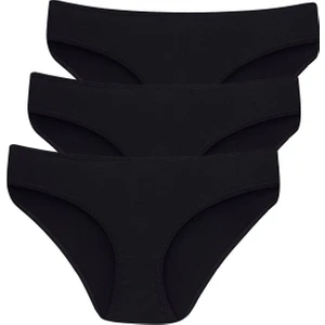 Kız Çocuk Külot Siyah 3'lü Paket %100 Pamuklu