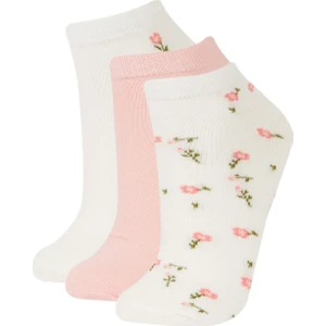 Kadın 3'lü Pamuklu Patik Çorap