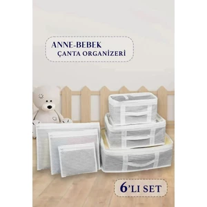 Melek Store  Bavul Içi Düzenleyici Valiz  Organizer 6 Lı Set - Çizgili
