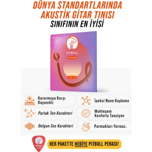 Pitbull Strings Venus Series Vag 11-52 El Takım Tel Akustik Gitar Teli 011-052