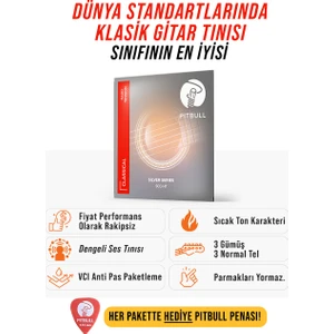 Pitbull Strings Silver Series Scg Ht Takım Tel - Yeni Seri Klasik Gitar Teli