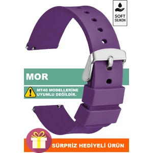 Tcl Movetime MT42-MT42X Family Saat Uyumlu Mor Renk Silikon Saat Kordonu 71GMS