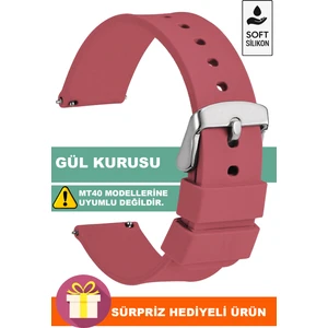 Tcl Movetime MT42-MT42X Family Saat Uyumlu Gül Kurusu Renk Silikon Saat Kordonu 71GMS