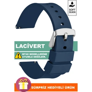 Tcl Movetime MT42-MT42X Family Saat Uyumlu Lacivert Renk Silikon Saat Kordonu 71GMS