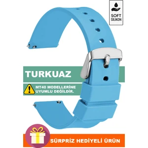 Tcl Movetime MT42-MT42X Family Saat Uyumlu Turkuaz Renk Silikon Saat Kordonu 71GMS