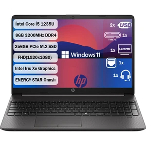 250 Intel Core i5 1235U 8GB 256GB SSD Windows 11 Home 15.6'' Taşınabilir Bilgisayar 9Y6U8AT