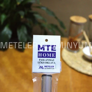 80 cm Gri Eloksallı Metal Paslanmaz Alüminyum Oklava