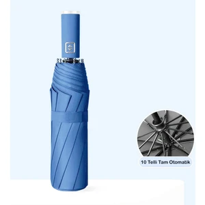 Tam Otomatik Uv Korumalı Şemsiye ( Tek Tuşla Aç / Kapat ) Koyu Mavi