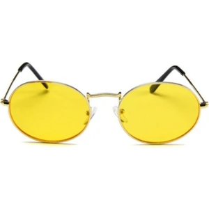 Toz Vintage Yenvo Unisex Sarı Round Vintage - Retro Güneş Gözlüğü