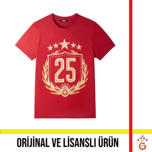 Lisanslı 2025 Şampiyonluk Kırmızı Özel Yetişkin T-Shirt