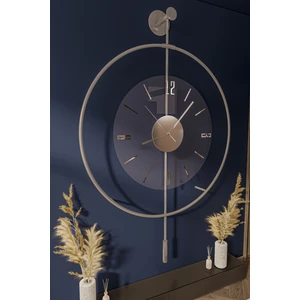 Büyük Boy(50*75 Cm) Mat Gümüş Luxry Şeffaf Camlı ,modern Dekoratif Metal Duvar Saati (Fırın Boya)