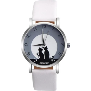 Toz Vintage Beyaz Kedili Saat