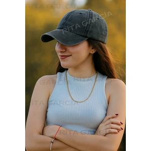 Elif İç Giyim Unisex Yıkamalı Eskitme Antrasit Kep Şapka