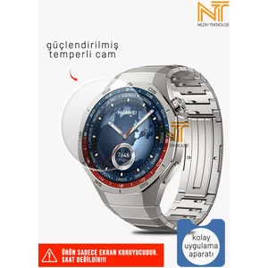 Huawei Watch Gt5 Pro 46MM / Gt6 Pro 46mm Uyumlu Kolay Uygulama Aparatlı Temperli Cam Ekran Koruyucu