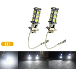 2 Adet H3 Far Ampulü 18 Ledli Beyaz 12 Volt