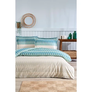 Flame Stıtch Mavi  Pamuk Çift Kişilik Nevresim Takımı