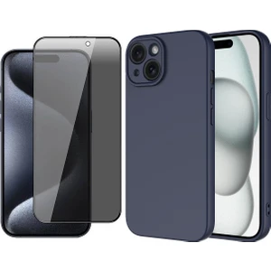 Apple iPhone 15 Plus Kılıf Zore Mara Lansman Kapak + Hayalet Cam Ekran Koruyucu