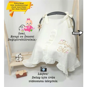 Gros Shop %100 Pamuk Nefes Alabilen Müslin Kumaş Püsküllü Puset Örtüsü (Kiş