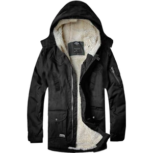 Alaska The Last Frontier Alaska Slim Fit  Soğuğa  ve Suya Dayanıklı Oxford Kumaş Kapüşonlu Kısa Parka Kaban  --Siyah--