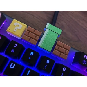 Super Mario Klavye Tuş Seti (4’lü) – Soru Bloğu, Boru ve Tuğla | Mekanik Klavye Uyumlu Keycap