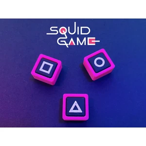 3’lü Squid Game Klavye Tuş Takımı – Mekanik Klavyelere Uyumlu Renkli Keycap Seti – Pembe Kenarlı