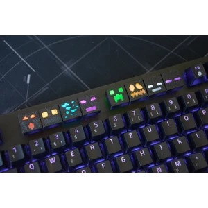 Minecraft Temalı Keycap Seti (8 Adet) – Mekanik Rgb Oyuncu Klavyeleri ile Uyumlu Renkli Tuş Takımı