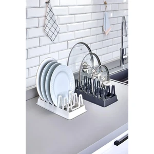 2'li Tencere Kapağı Organizeri 6 Bölmeli Tencere Kapak Tabak Düzenleyici Mutfak Dolabı Düzenleyici