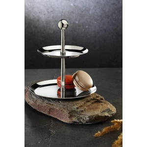 Small 18/10 Paslanmaz Çelik Katlı Sunumluk 15 cm Ayaklı Sunumluk