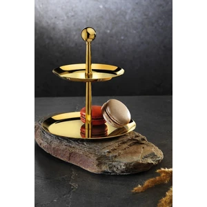 Small 18/10 Paslanmaz Çelik Katlı Sunumluk 15 cm Ayaklı Sunumluk