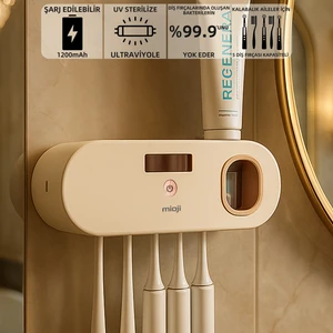 Mio UV5F 1200MAH Şarj Edilebilir Uv Sterilizatörü Otomatik Diş Fırçası Tutucusu