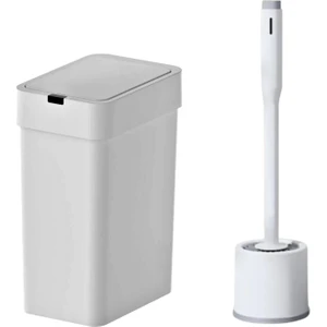 Sensörlü Otomatik Slim Çöp Kovası 9 Lt+ Deterjan Hazneli Silikon Klozet Fırçası