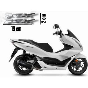 Pcx Amblem Logo 3D Sticker Yazı 2 Adet Set Gümüş Gri Renk