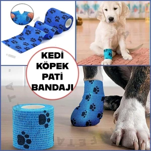 Kendinden Yapışkanlı Elastik Bandaj Köpek Kedi Pati Bandajı Sargısı Koruyucu Sargı Pati Desenli