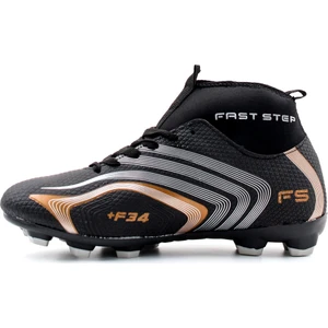 Fast Step Siyah Bakır Bilekli Boğazlı Çoraplı Krampon Halı Saha Futbol Spor Ayakkabı 930XA034K