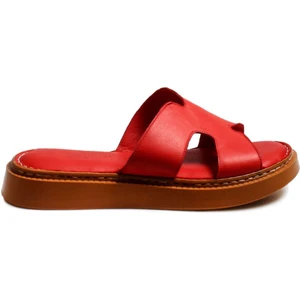 Fast Step Hakiki Deri  Kadın Düz Terlik 621ZA858