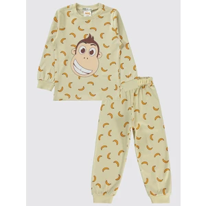 Erkek Çocuk Pijama Takımı 2-5 Yaş Taş Rengi