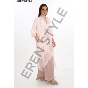 Italyan Ipek Detaylı Oversize Kaftan & Bluz