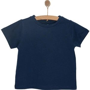 Hellobaby Erkek Bebek Basic Tişört Bisiklet Yaka Kısa Kol Lacivert