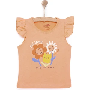 Hellobaby Basic Kız Gülen Çiçek Baskılı Atlet T-Shirt Kız Bebek