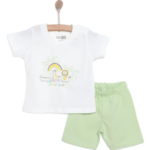 Hellobaby Baskılı 2 Ip Yenidoğan Erkek Tshirt-Şort Erkek Bebek