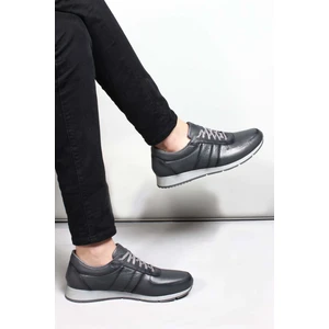 Fast Step Erkek Hakiki Deri Sneaker Günlük Rahat Spor Yürüyüş Casual Bağcıklı Ayakkabı Gri 951ma555