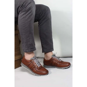 Fast Step Erkek Hakiki Deri Sneaker Günlük Rahat Spor Yürüyüş Casual Bağcıklı Ayakkabı Taba 951ma555