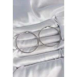 Heyf 316 Çelik Gümüş Renk 53 mm Halka Model Kadın Küpe