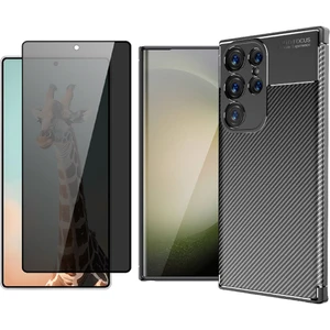 Samsung Galaxy S24 Ultra Kılıf Zore Negro Silikon Kapak + Hayalet Cam Ekran Koruyucu